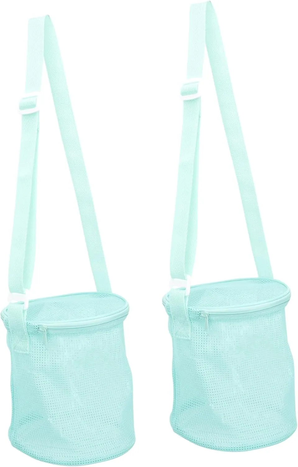 2Pcs Portable Beach Organizer Mesh Buckets Durable Sand Beach Bags for Storing Towels Clothes and Outdoor Supplies