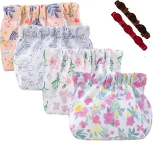 4Pack Treadcrck Portable Mini Storage Bag, Portable Mini Storage Bag for Purse, Mini Portable Storage Bags, No Zipper Self-Closing Mini Makeup Bag Organizer (4pcs C)