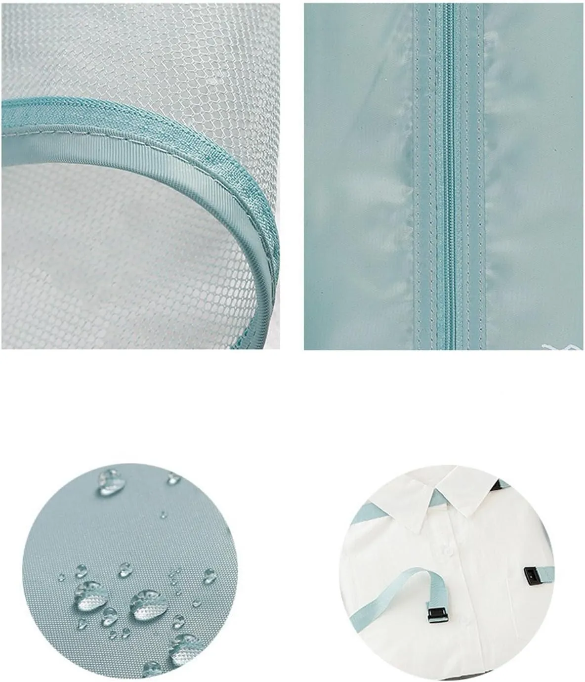 7set Packing Cubes for Suitcases - Polyester Travel Storage Bags with Mesh, Breathable, Durable Compression, Shoe Bag - White - 107.6L - 7pcs