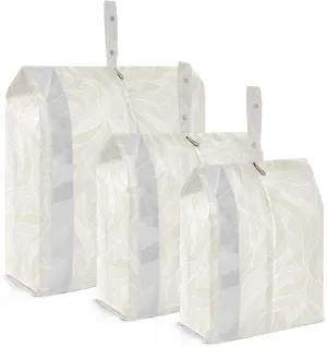 Abstract Grey White 3 Set Travel Packing Cubes For Suitcases, Foldable, Garment Bag Closet Storage, Luggage Space Saver, Luggages Management Personnel