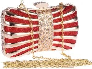 Alloy Studded Dinner Party Bag Europe and The United States Clutch Women's Bag Small Square Chain Women's Bag(D)