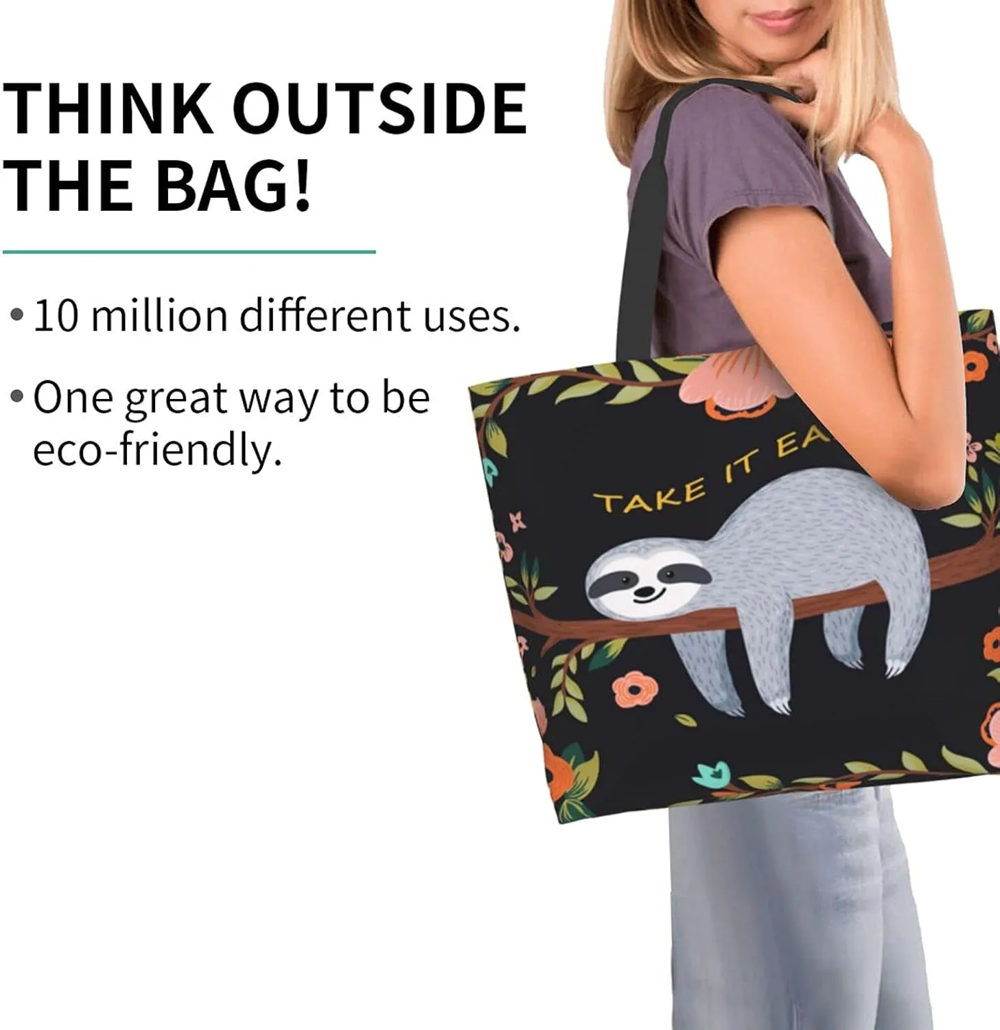 AmerTac Tote Bag Large Women Casual Shoulder Bags Gifts Reusable Waterproof For Weekender Travel Grocery Shopping Outdoor
