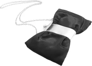 Amosfun 2pcs Evening Bag Satin Flap Bow Clutch Women Diagonal Package Dinner Bag Evening Clutch