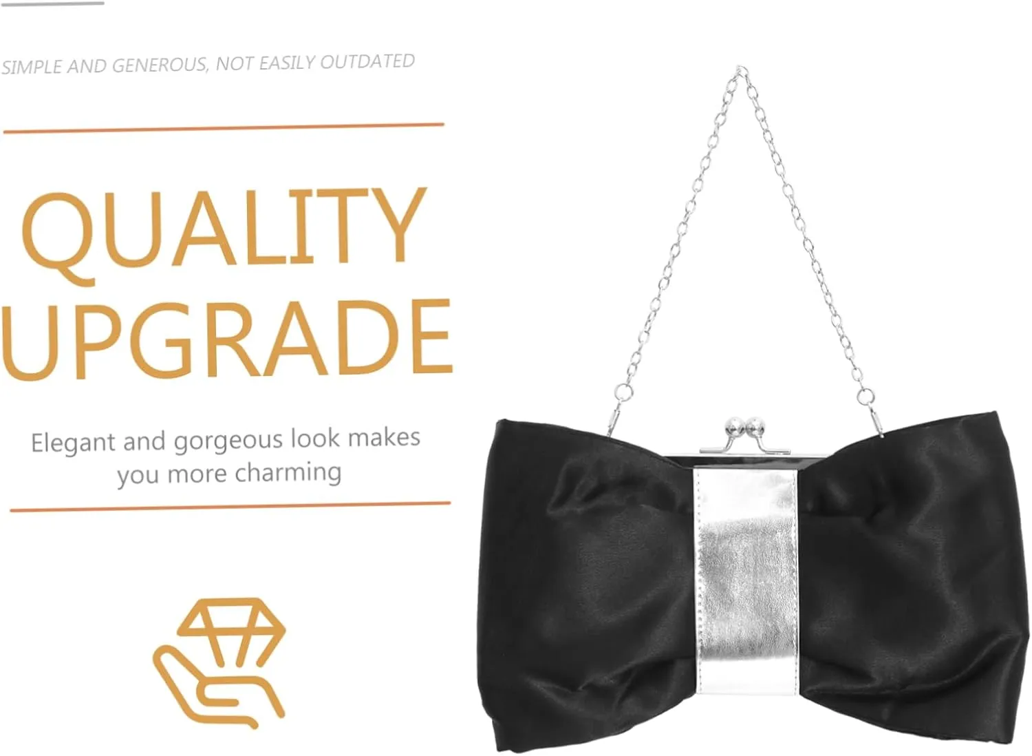 Amosfun 2pcs Evening Bag Satin Flap Bow Clutch Women Diagonal Package Dinner Bag Evening Clutch
