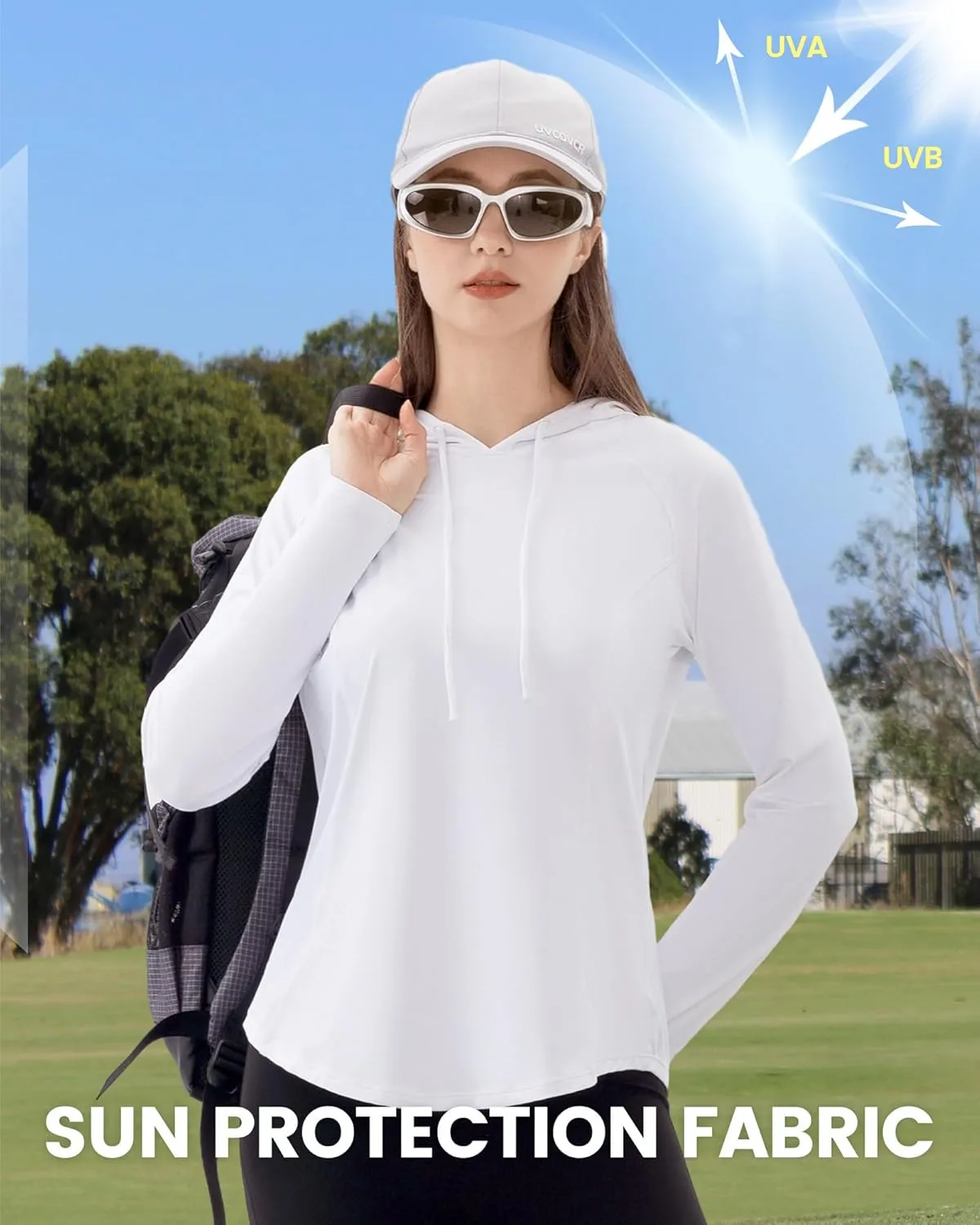Angel season Sun Shirt for Women Long Sleeve Hoodies Lightweight Hiking Elastic Workout Clothing Fishing Running Outdoor