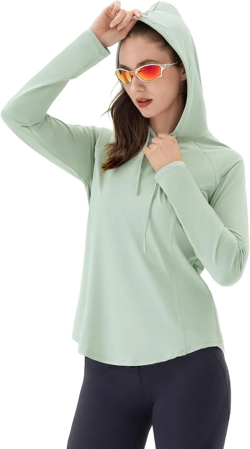 Angel season Sun Shirt for Women Long Sleeve Hoodies Lightweight Hiking Elastic Workout Clothing Fishing Running Outdoor