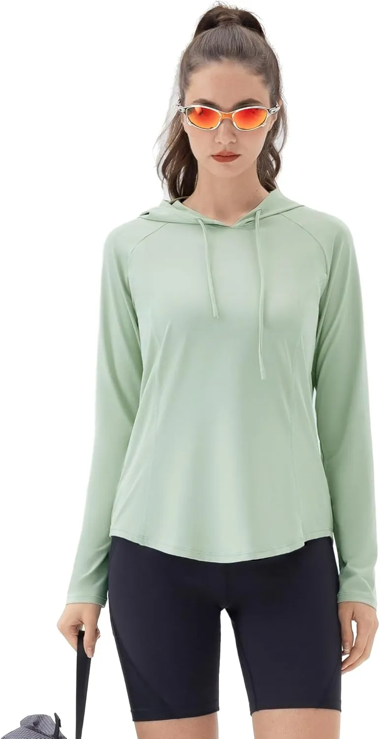 Angel season Sun Shirt for Women Long Sleeve Hoodies Lightweight Hiking Elastic Workout Clothing Fishing Running Outdoor