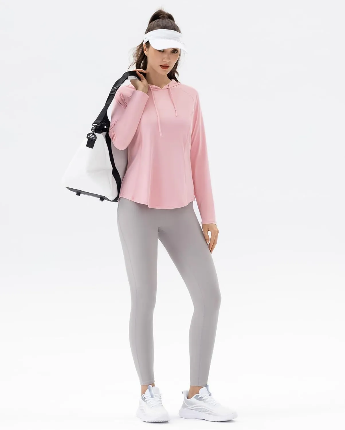 Angel season Sun Shirt for Women Long Sleeve Hoodies Lightweight Hiking Elastic Workout Clothing Fishing Running Outdoor
