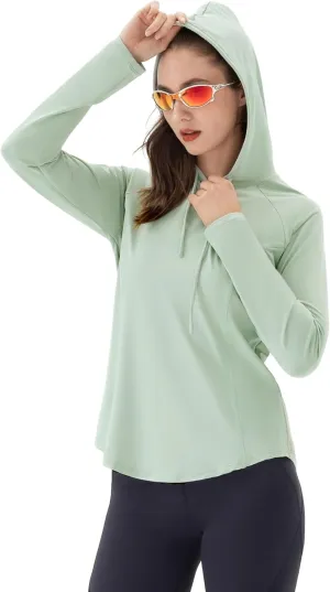 Angel season Sun Shirt for Women Long Sleeve Hoodies Lightweight Hiking Elastic Workout Clothing Fishing Running Outdoor