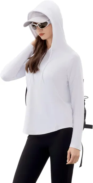 Angel season Sun Shirt for Women Long Sleeve Hoodies Lightweight Hiking Elastic Workout Clothing Fishing Running Outdoor
