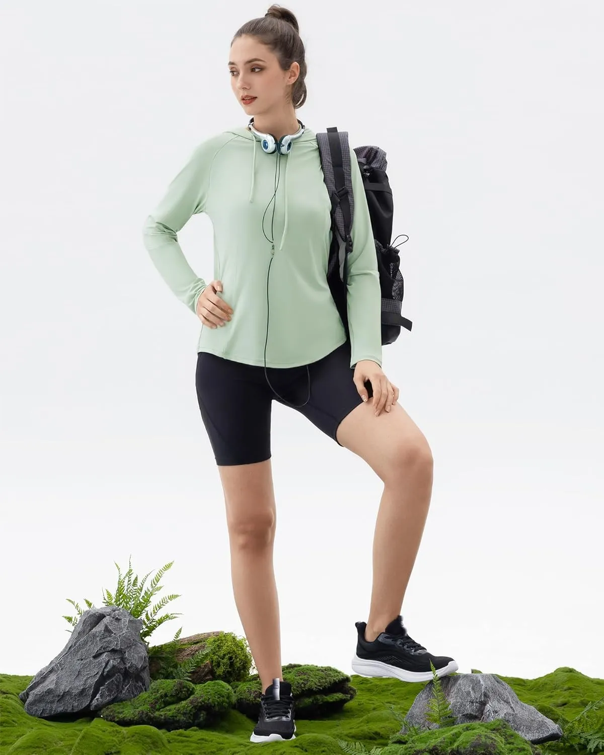 Angel season Sun Shirt for Women Long Sleeve Hoodies Lightweight Hiking Elastic Workout Clothing Fishing Running Outdoor