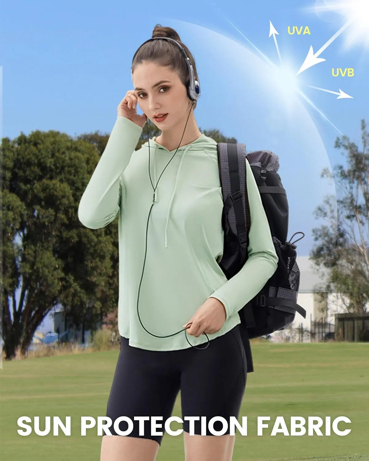 Angel season Sun Shirt for Women Long Sleeve Hoodies Lightweight Hiking Elastic Workout Clothing Fishing Running Outdoor
