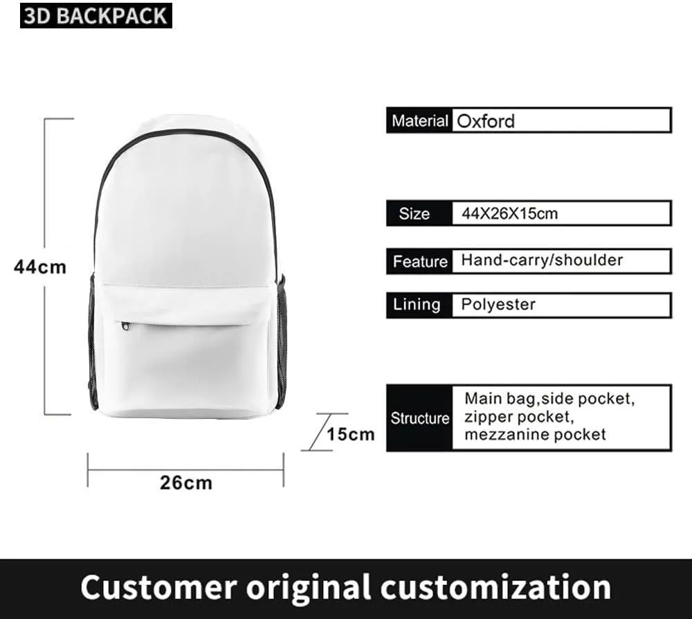Anime Backpacks Casual Laptop Backpack Travel Bags for Men Women