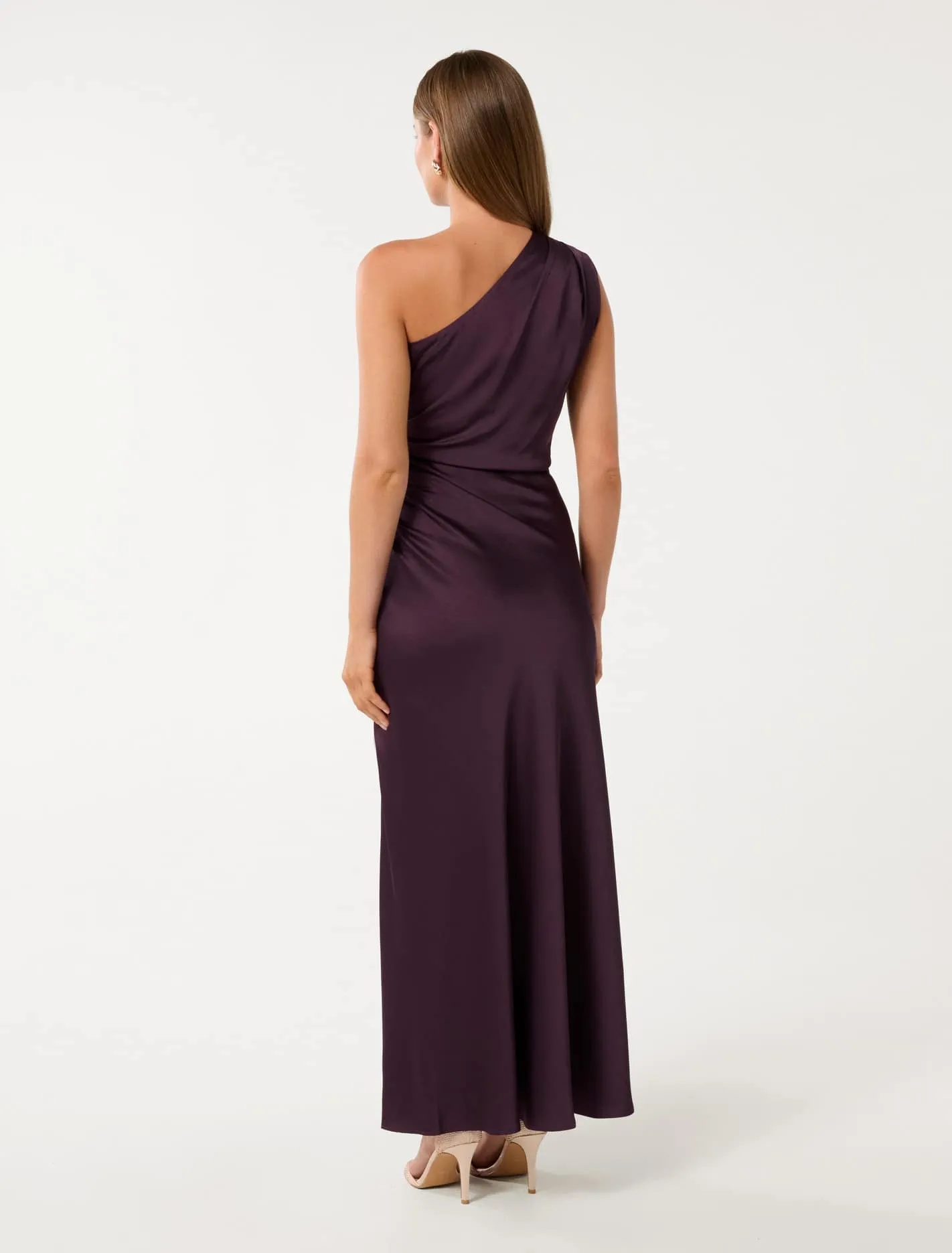 Asher One Shoulder Satin Maxi Dress