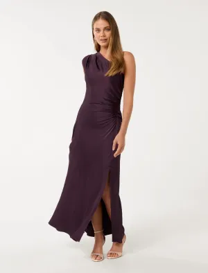 Asher One Shoulder Satin Maxi Dress