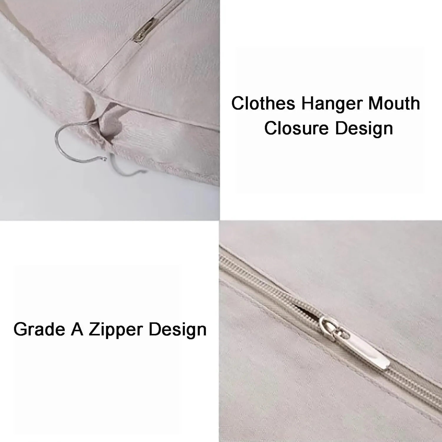 Breathable Garment Bags for Hanging Clothes, Oxford Cloth Garmet Bag, Zippered Storage for Suit Bags, for Household Use(Natural,51.1in/130cm)