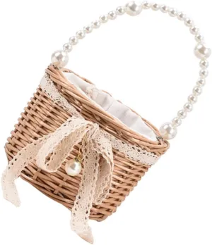 Bucket Bag for Women Straw Handbag Drawstring for School Work and Casual Outings