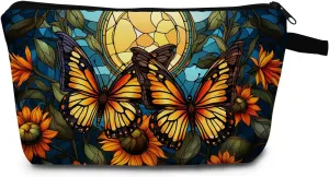 Butterfly Makeup Bag Elegant 3D Flutter Design Cosmetic Pouch for Women Travel Toiletry Organizer Cute Butterfly Makeup Bag for Teens