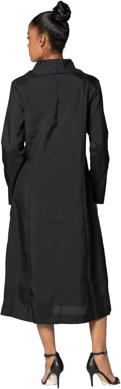 Button Front Clergy Dresses for Women - Elegant Church Dress & Uniform, Clergy Robes Women Choir Robe G11674