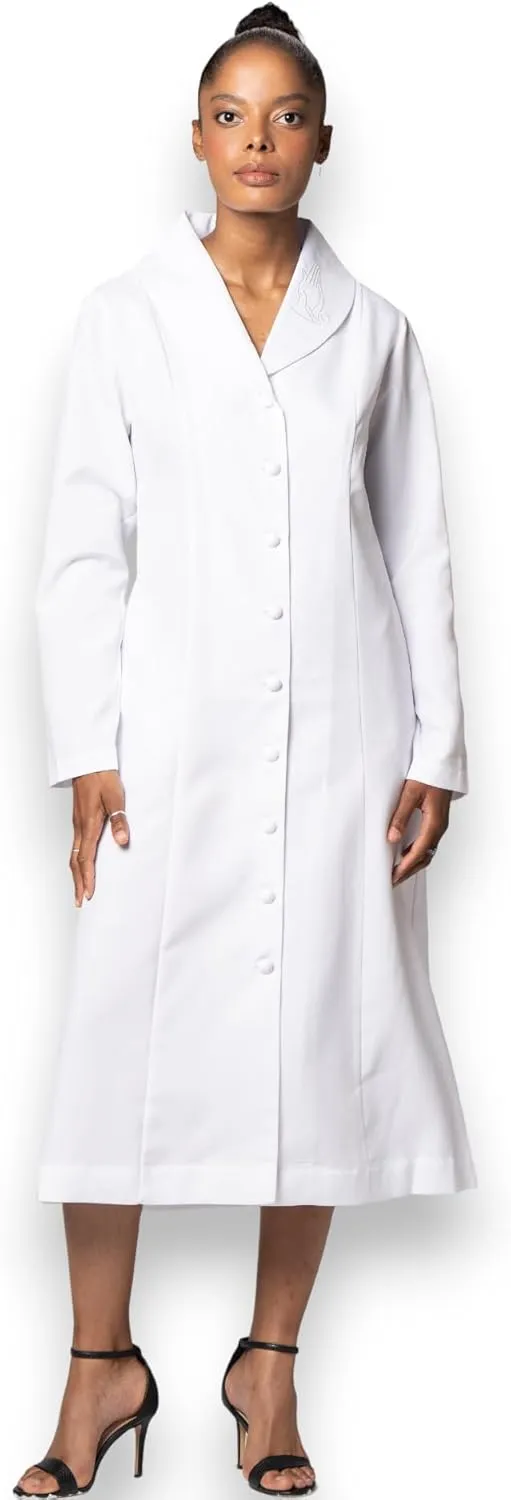 Button Front Clergy Dresses for Women - Elegant Church Dress & Uniform, Clergy Robes Women Choir Robe G11674