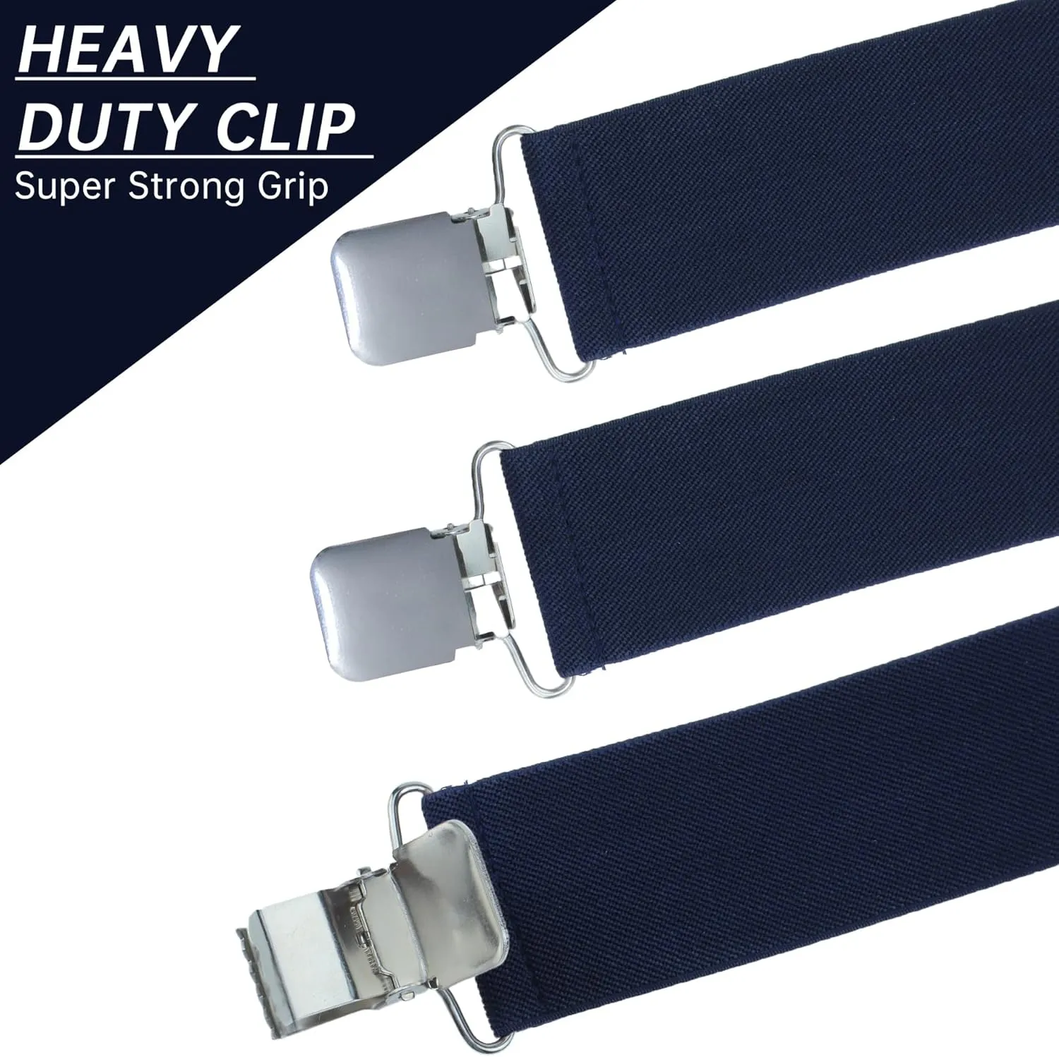 CADONO Men's 2 Inch Heavy Duty SuspendersAdjustable X-Back with Strong Clips for Work, Jeans, and More
