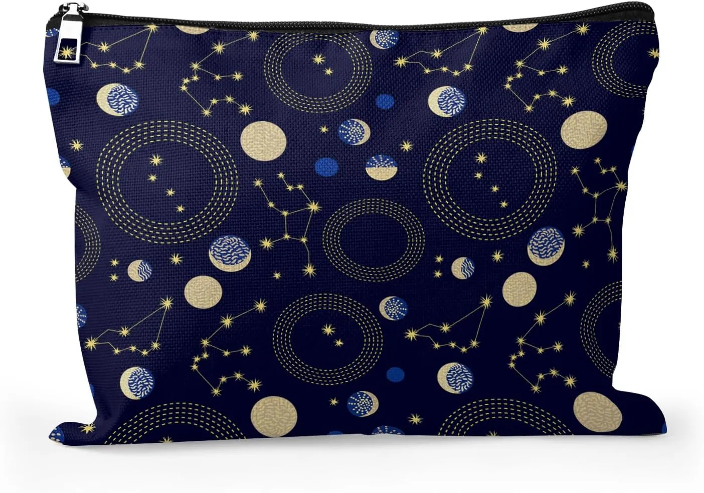 Cafl Zodiac Sky Makeup Bag Retro Travel Large Astrological Cosmetic Bag Organizer toiletry Essentials Jewelry Skincare Zipper Bag For Women -108 inch