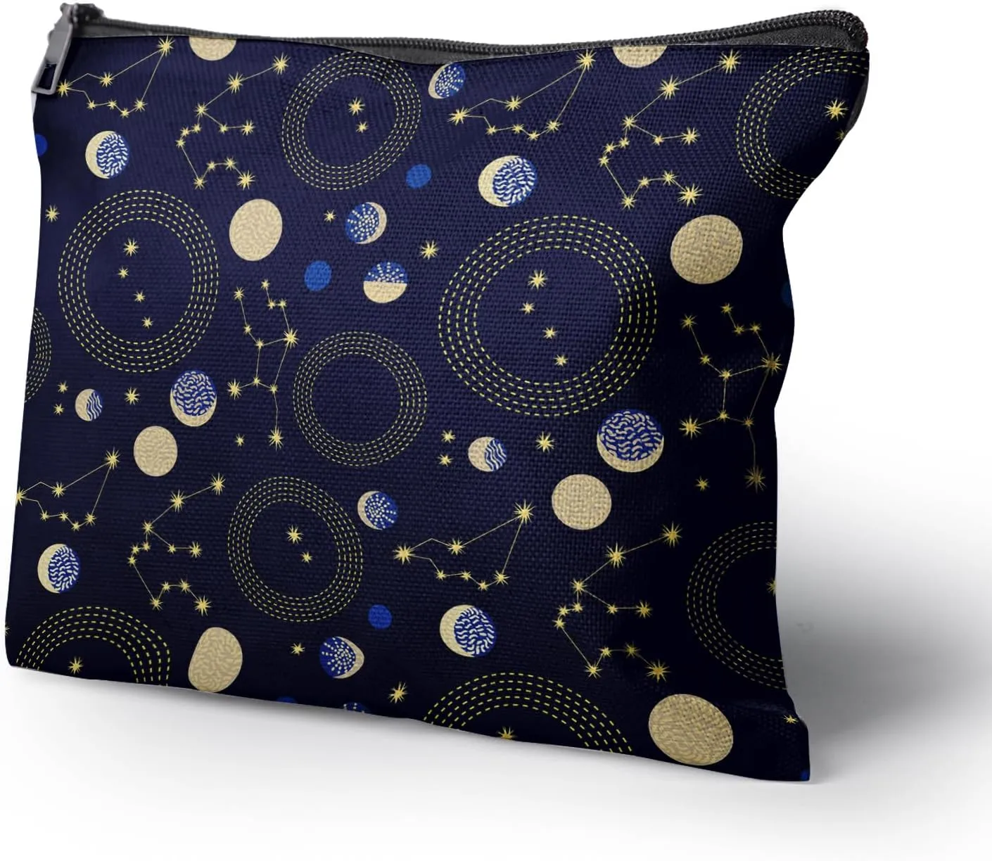 Cafl Zodiac Sky Makeup Bag Retro Travel Large Astrological Cosmetic Bag Organizer toiletry Essentials Jewelry Skincare Zipper Bag For Women -108 inch