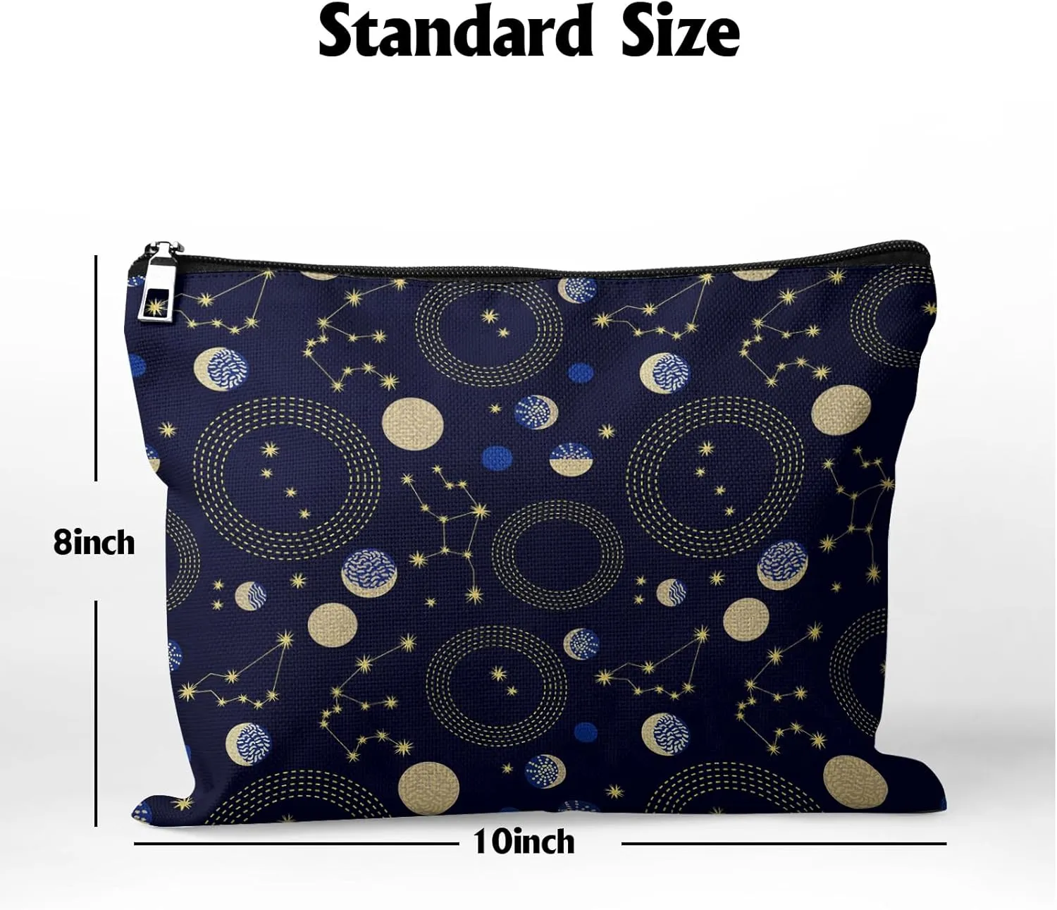 Cafl Zodiac Sky Makeup Bag Retro Travel Large Astrological Cosmetic Bag Organizer toiletry Essentials Jewelry Skincare Zipper Bag For Women -108 inch