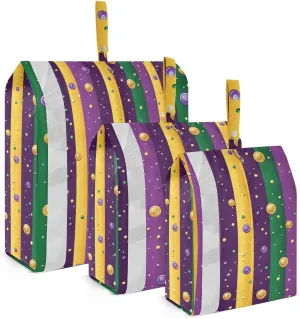 Carnival Jewel and Bead Yellow 3pcs Travel Packing Storage Bags Reusable Folding Closet Organizer Clothes Storage Bags Bed Room Organizers And Storage