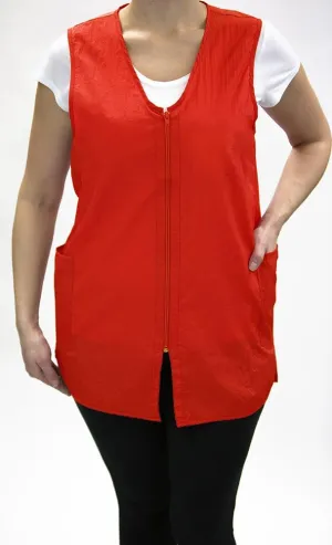 CHARLENE Long Zipper Stylist Vest with Pockets