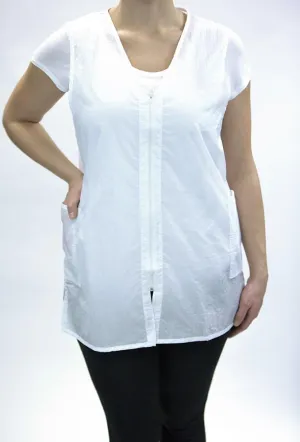 CHARLENE Long Zipper Stylist Vest with Pockets