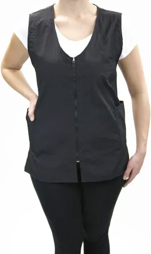 CHARLENE Long Zipper Stylist Vest with Pockets