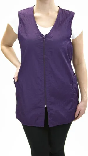 CHARLENE Long Zipper Stylist Vest with Pockets