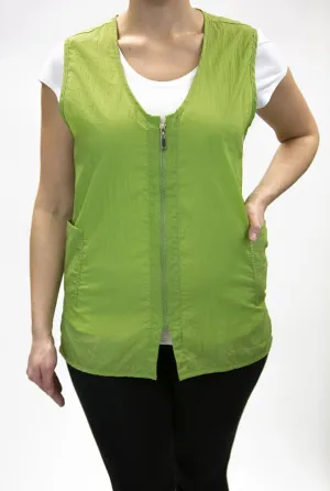 CHARLENE Long Zipper Stylist Vest with Pockets