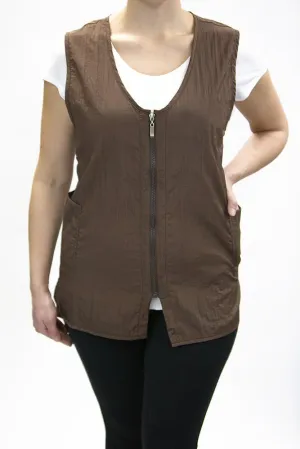 CHARLENE Long Zipper Stylist Vest with Pockets