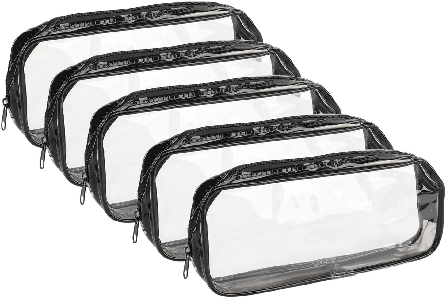 Clear Toiletry Bag, 5 pcs Travel Toiletry Bag with Clear Windows and Zippers, Make Up Organizer for Women Men, Transparent Toiletry Carry Pouch Cosmetic Bag for Vacation Bathroom