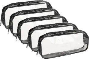 Clear Toiletry Bag, 5 pcs Travel Toiletry Bag with Clear Windows and Zippers, Make Up Organizer for Women Men, Transparent Toiletry Carry Pouch Cosmetic Bag for Vacation Bathroom