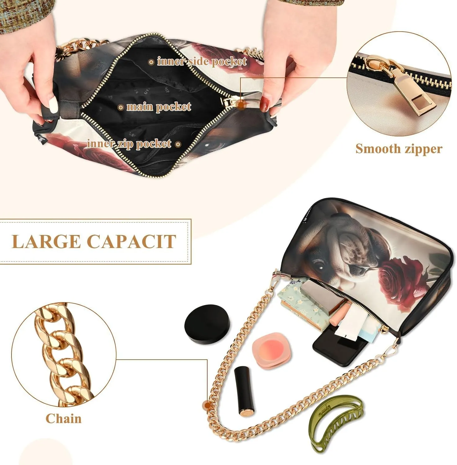 Colorful Flowers Blooming Hand Bags for Women, Crossbody Travel Bags for Women