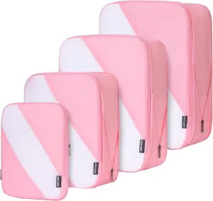 Compression Packing Cubes Set of 6, Travel Luggage Organizer for Suitcase, Packing Organizers for Travel Accessories, Breathable See Through Mesh, Durable Lightweight with Shoe Bags