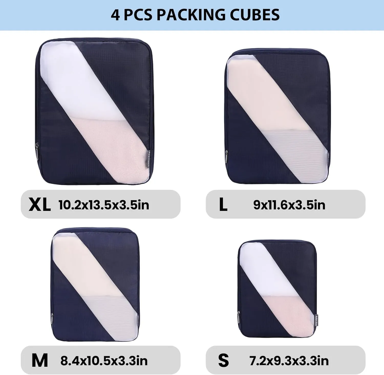 Compression Packing Cubes Set of 6, Travel Luggage Organizer for Suitcase, Packing Organizers for Travel Accessories, Breathable See Through Mesh, Durable Lightweight with Shoe Bags
