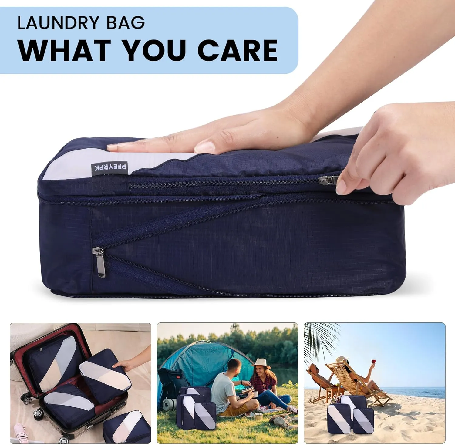 Compression Packing Cubes Set of 6, Travel Luggage Organizer for Suitcase, Packing Organizers for Travel Accessories, Breathable See Through Mesh, Durable Lightweight with Shoe Bags