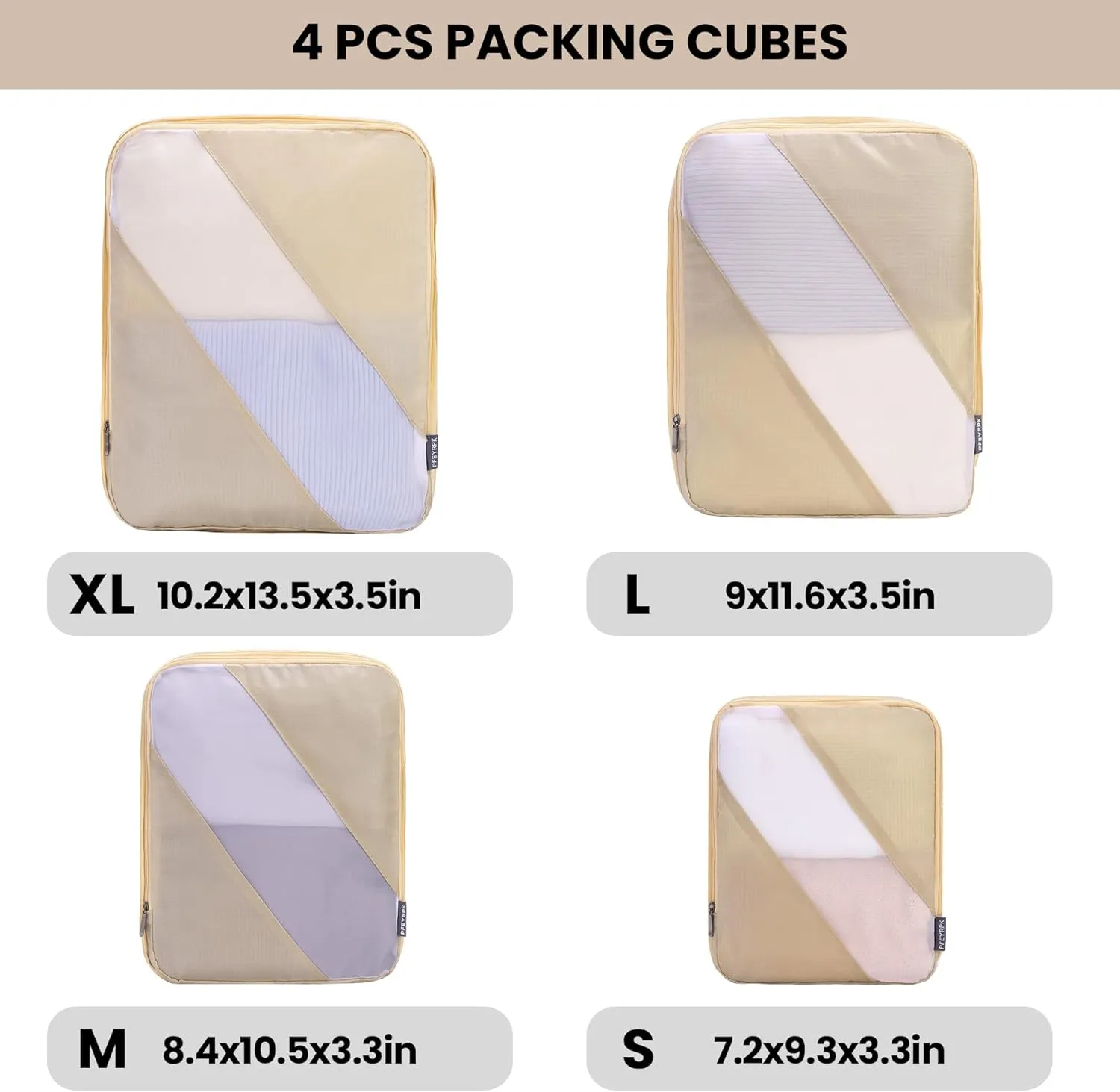 Compression Packing Cubes Set of 6, Travel Luggage Organizer for Suitcase, Packing Organizers for Travel Accessories, Breathable See Through Mesh, Durable Lightweight with Shoe Bags