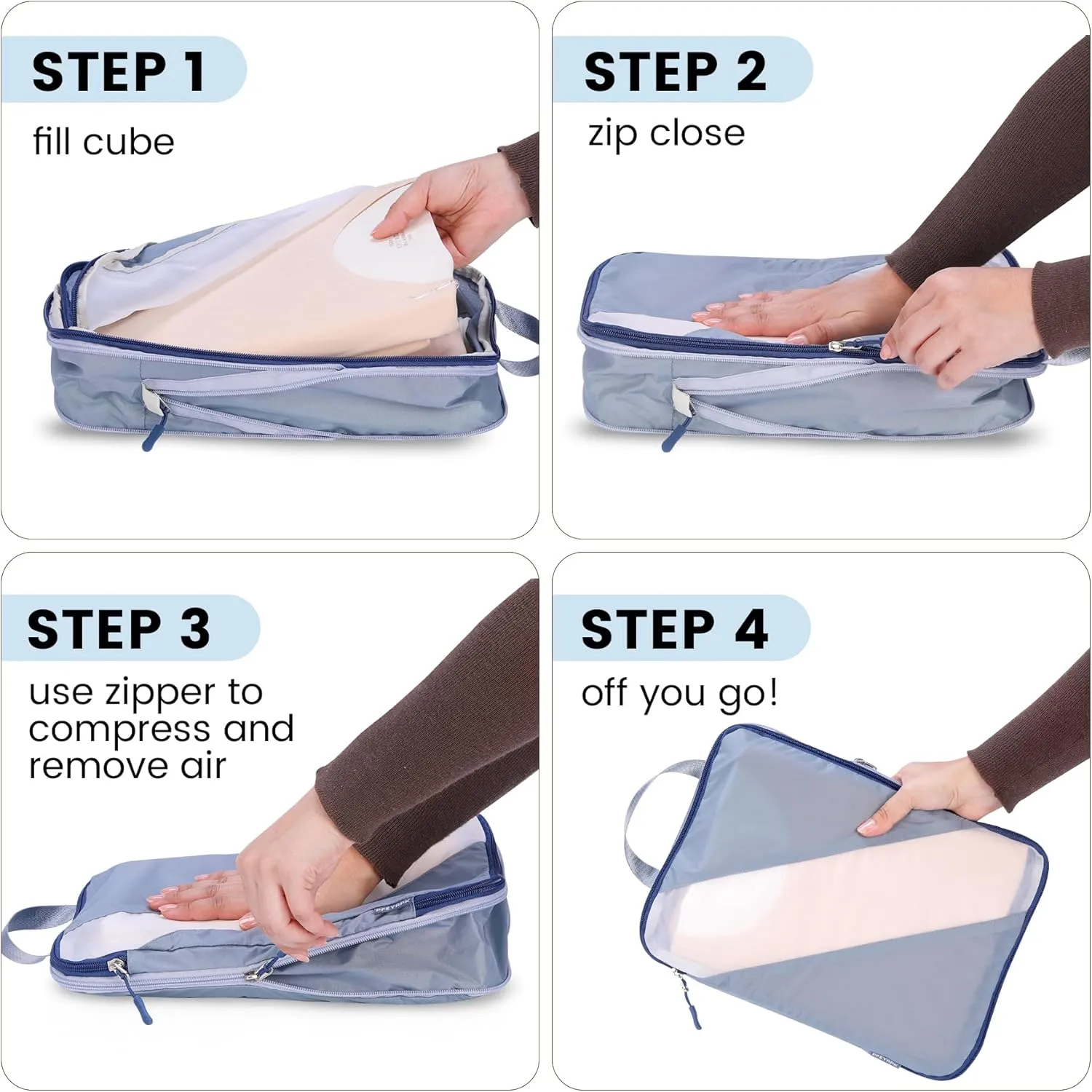 Compression Packing Cubes Set of 6, Travel Luggage Organizer for Suitcase, Packing Organizers for Travel Accessories, Breathable See Through Mesh, Durable Lightweight with Shoe Bags