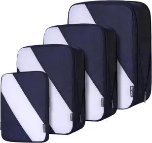 Compression Packing Cubes Set of 6, Travel Luggage Organizer for Suitcase, Packing Organizers for Travel Accessories, Breathable See Through Mesh, Durable Lightweight with Shoe Bags