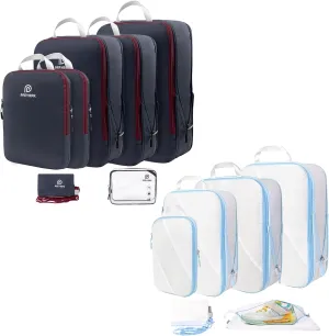 Compression Packing Cubes Set, Travel Luggage Organizer for Suitcase, Packing Organizers for Travel Accessories, Breathable See Through Mesh.