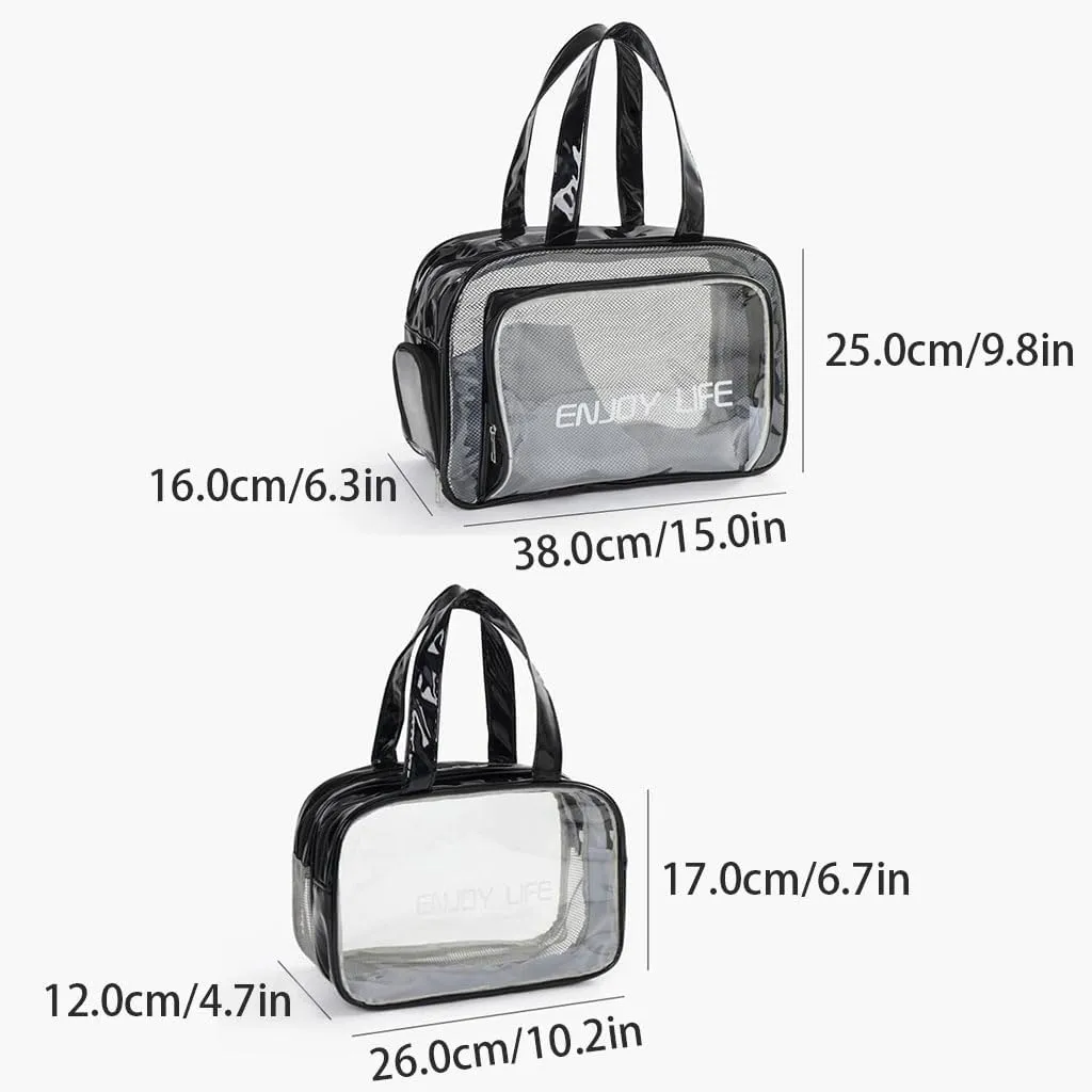 Convenient Large-Capacity Plastic Toiletry Bag Simple Portable Travel wash Bag with Handle Makeup Storage Bag Practical
