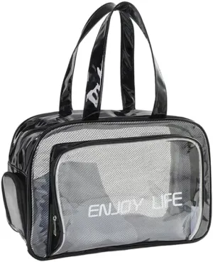 Convenient Large-Capacity Plastic Toiletry Bag Simple Portable Travel wash Bag with Handle Makeup Storage Bag Practical