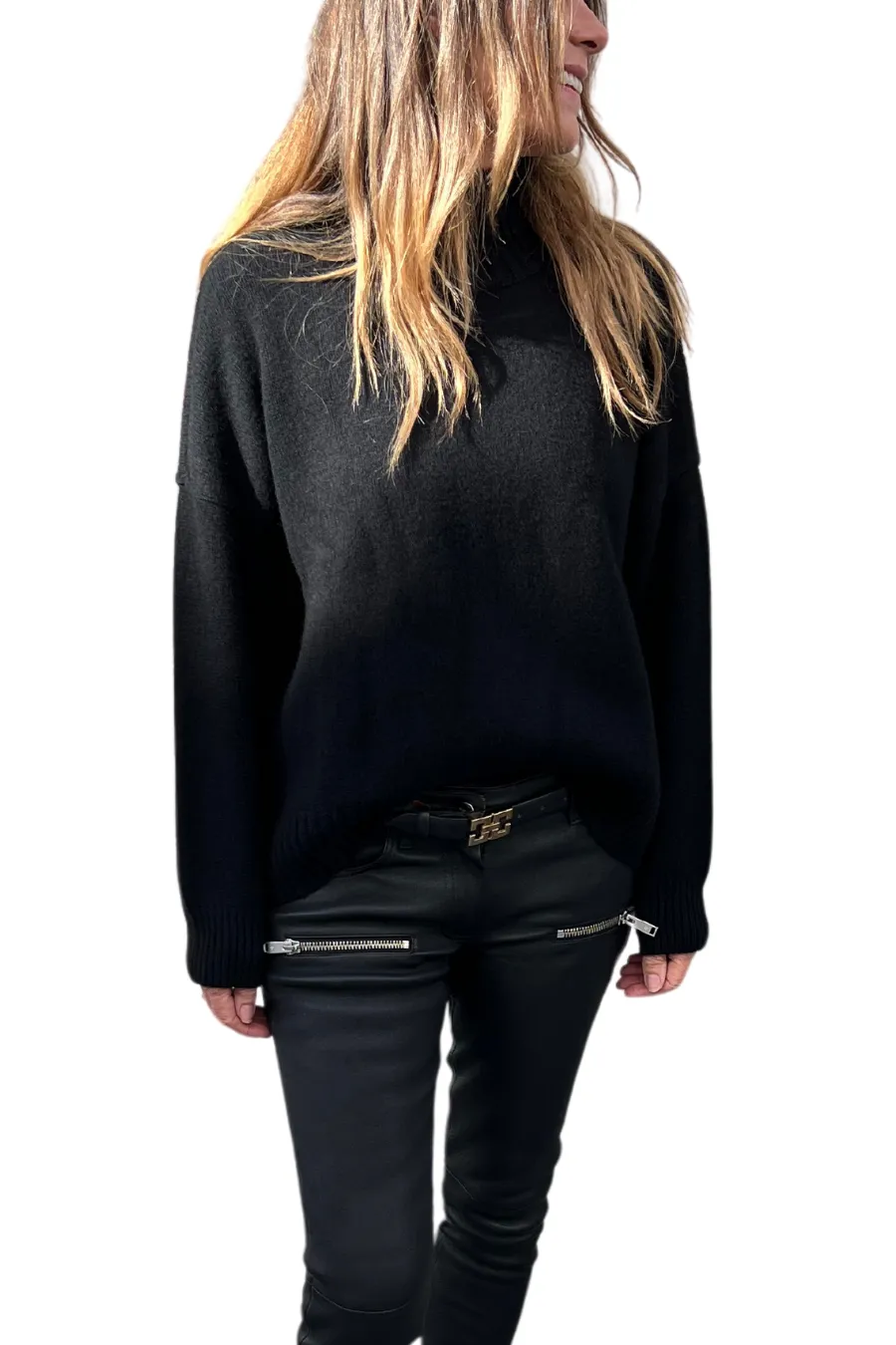Cowboy Jumper With Fringes Black