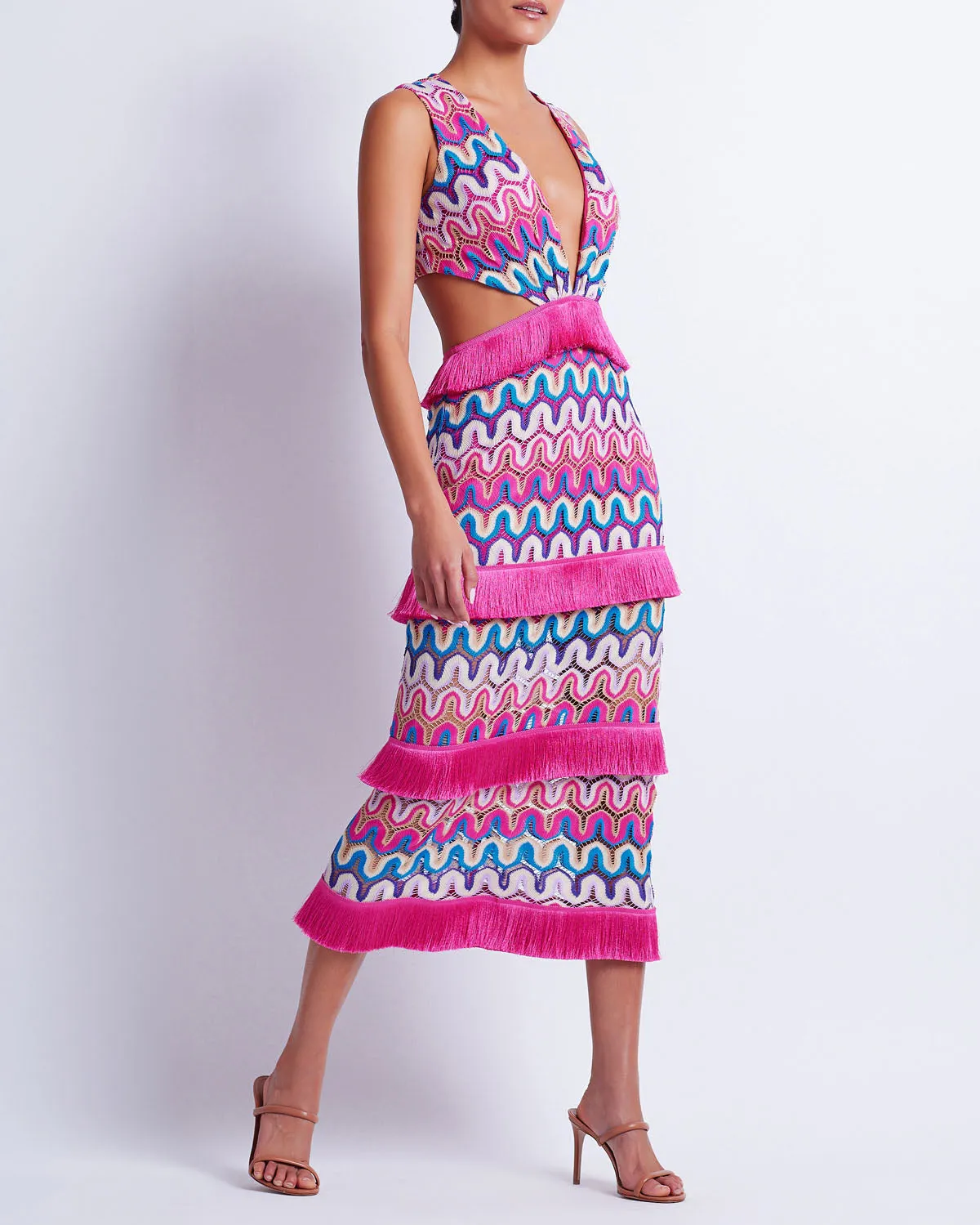 CROCHET CUT-OUT MIDI DRESS