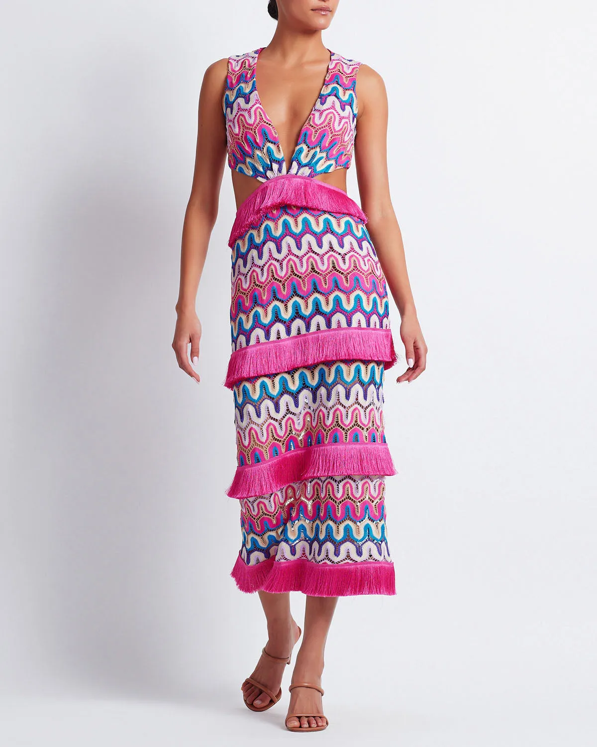 CROCHET CUT-OUT MIDI DRESS